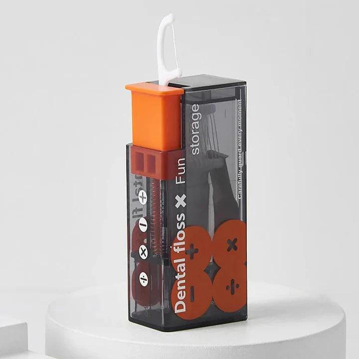 Dispensador de Hilo Dental Portátil con 10 Bastoncillos de Hilo Dental de Expulsión Automática Dispensador de Hilo Dental de Expulsión Automática