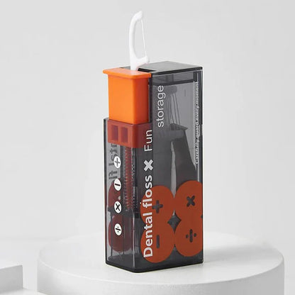 Dispensador de Hilo Dental Portátil con 10 Bastoncillos de Hilo Dental de Expulsión Automática Dispensador de Hilo Dental de Expulsión Automática