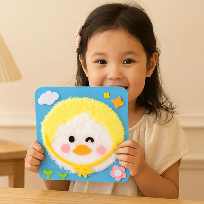 Kit de manualidades de animales DIY para niños ⎜ Set de materiales creativos hechos a mano con pegatinas de dibujos animados