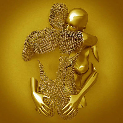Lienzo De Amor Con Elegante Figura Metálica De Diseño Moderno