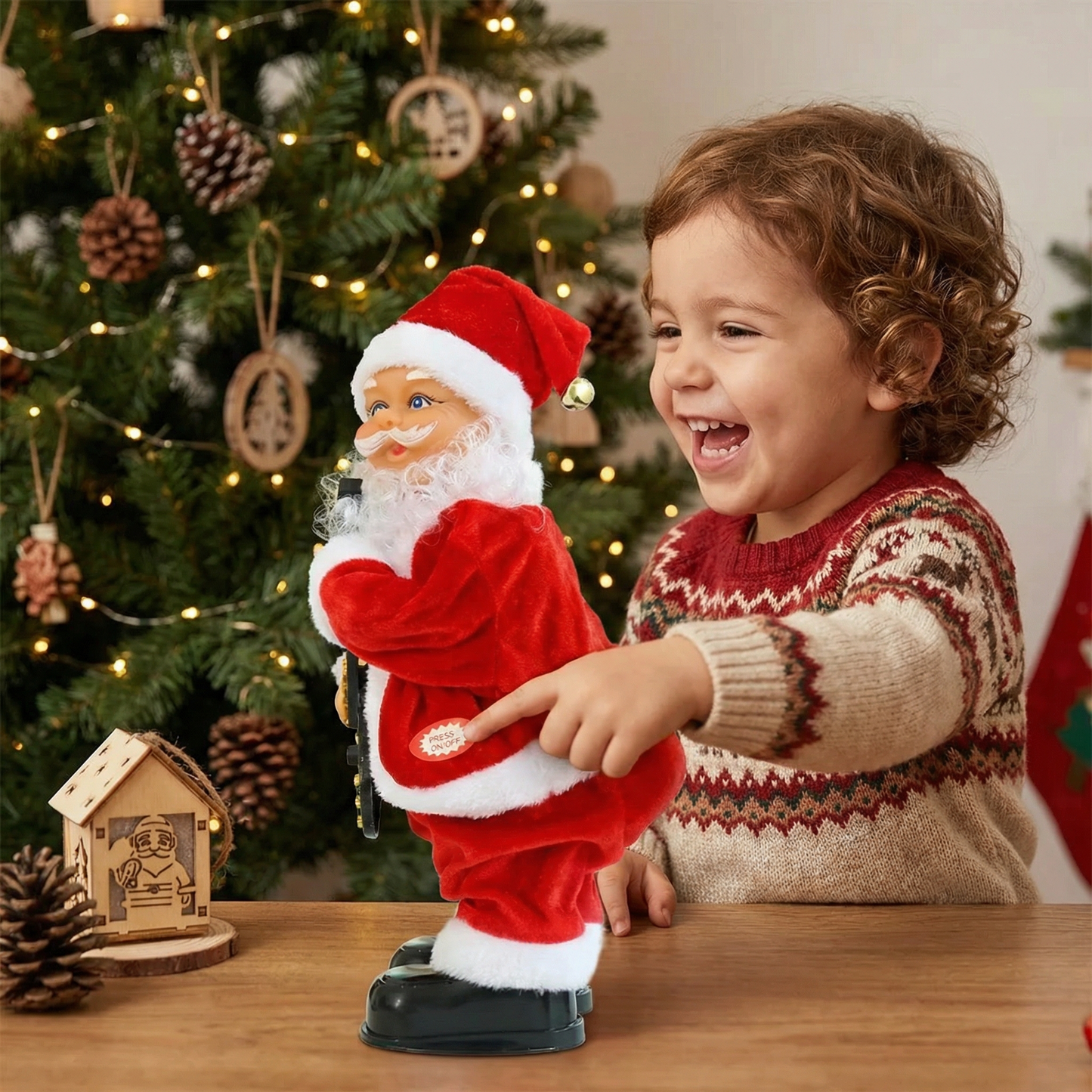 Juguete infantil de papá noel bailarín