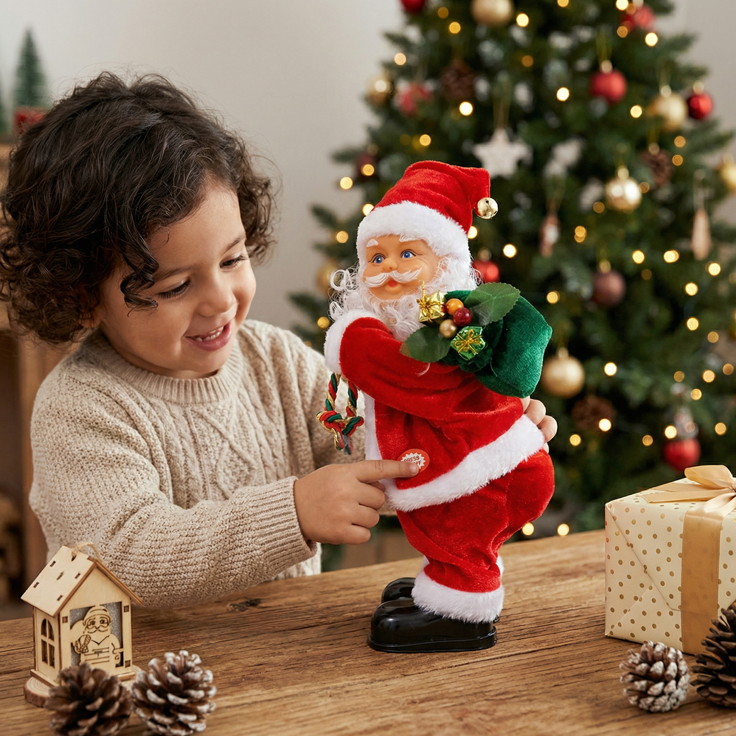 Juguete infantil de papá noel bailarín