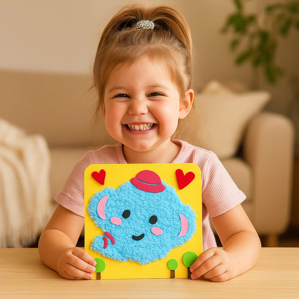Kit de manualidades de animales DIY para niños ⎜ Set de materiales creativos hechos a mano con pegatinas de dibujos animados