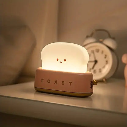 Lámpara De Mesilla De Noche Con Sombra - Lámpara Led Kawaii Toast Para Una Iluminación Acogedora Lámpara De Mesilla De Noche Con Sombra