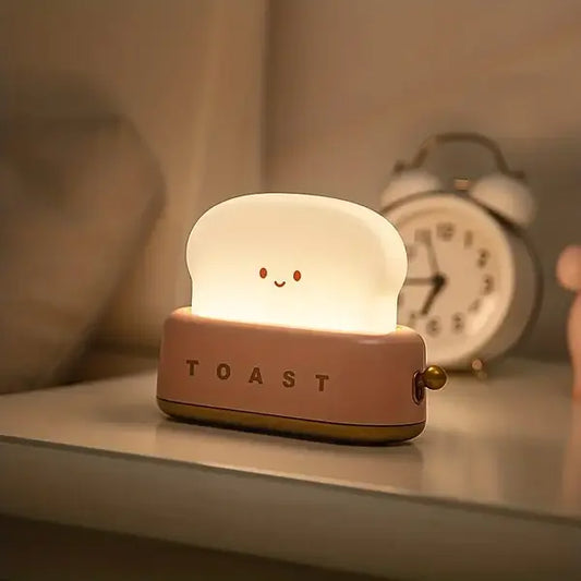 Lámpara De Mesilla De Noche Con Sombra - Lámpara Led Kawaii Toast Para Una Iluminación Acogedora Lámpara De Mesilla De Noche Con Sombra