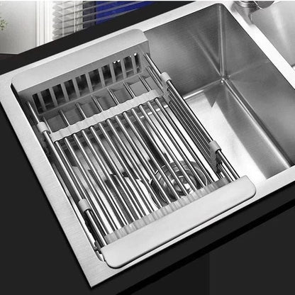 Rejilla Extensible Para Escurrir En El Fregadero : Soporte Para Vajilla Y Verdura Que Ahorra Espacio En La Cocina Para Escurrir En El Fregadero : Soporte Para Vajilla Y Verdura Que Ahorra Espacio