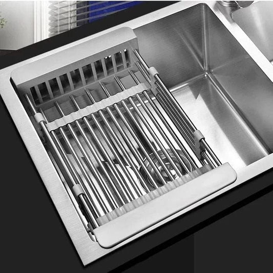 Rejilla Extensible Para Escurrir En El Fregadero : Soporte Para Vajilla Y Verdura Que Ahorra Espacio En La Cocina Para Escurrir En El Fregadero : Soporte Para Vajilla Y Verdura Que Ahorra Espacio
