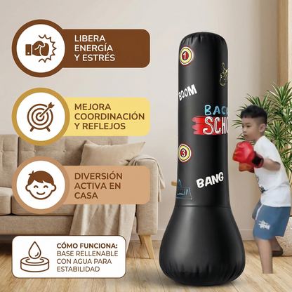 Saco de boxeo inflable para niños con relleno de agua