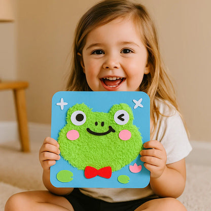 Kit de manualidades de animales DIY para niños ⎜ Set de materiales creativos hechos a mano con pegatinas de dibujos animados