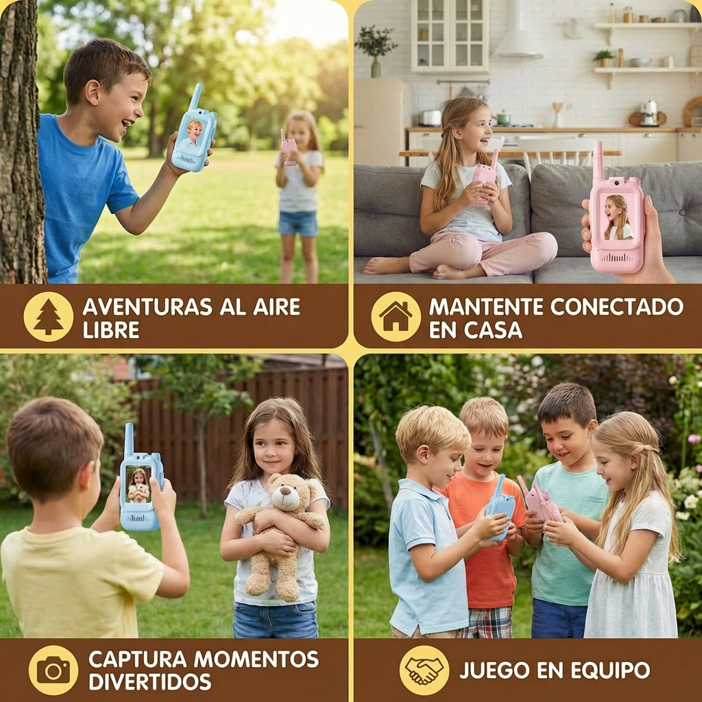Set de Walkie-Talkies para Niños 2 unidades – Radios con Cámara y Pantalla