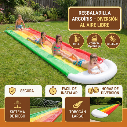Resbaladilla Arcoíris – Resbaladilla Inflable para Exterior para Niños y Familia