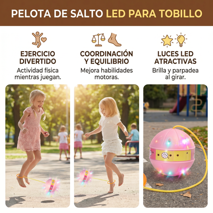 Pelota de Salto LED para Tobillo – Juguete Interactivo para Saltar para Niños