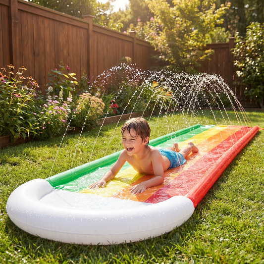 Resbaladilla Arcoíris – Resbaladilla Inflable para Exterior para Niños y Familia
