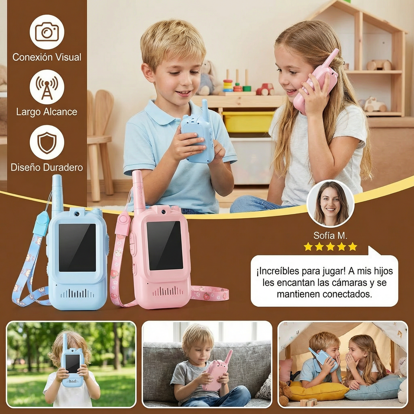 Set de Walkie-Talkies para Niños 2 unidades – Radios con Cámara y Pantalla