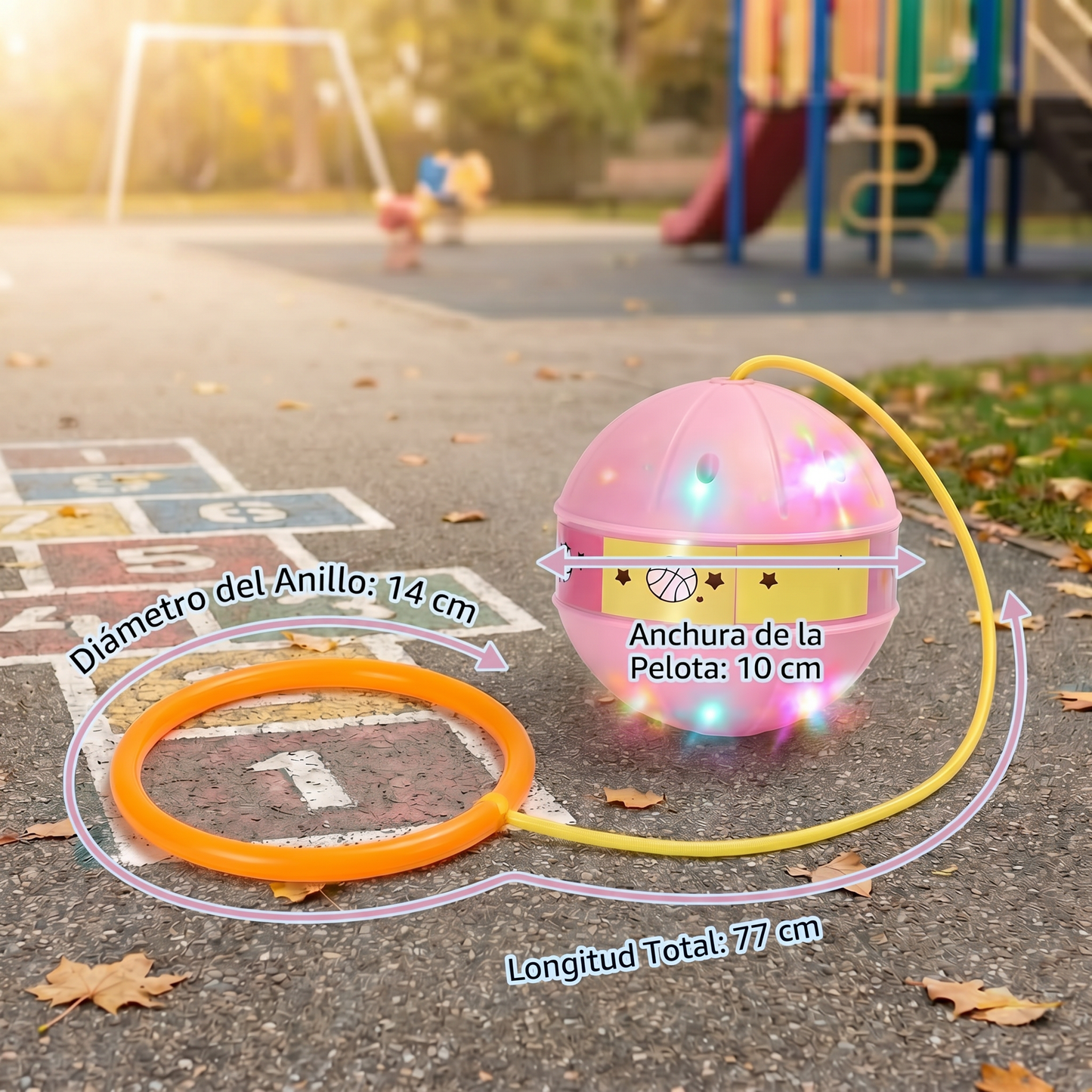 Pelota de Salto LED para Tobillo – Juguete Interactivo para Saltar para Niños