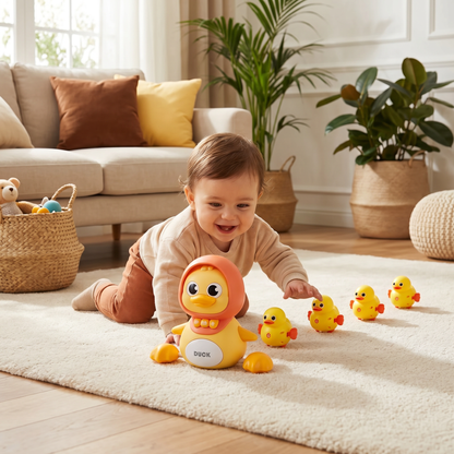 Familia de Patitos Juguete para Gatear y Aprender con Música para Bebés
