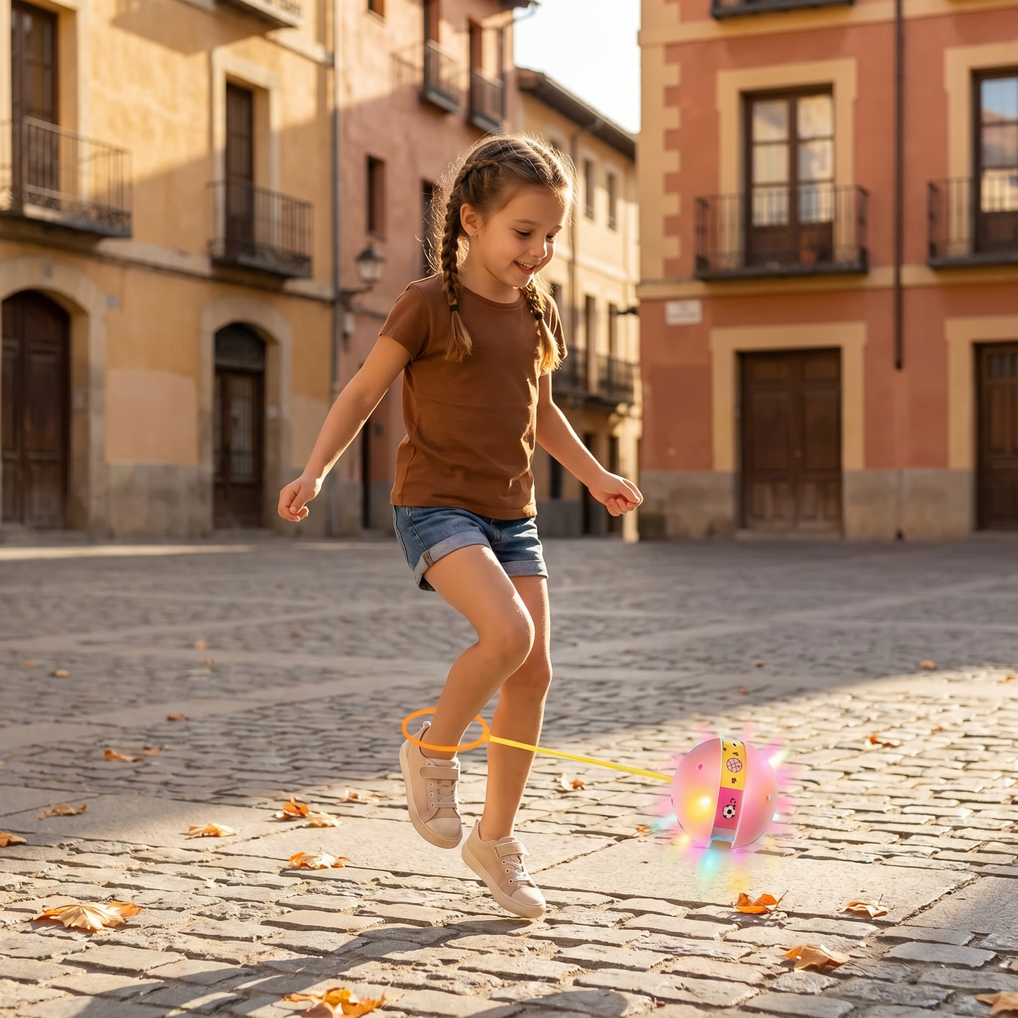 Pelota de Salto LED para Tobillo – Juguete Interactivo para Saltar para Niños