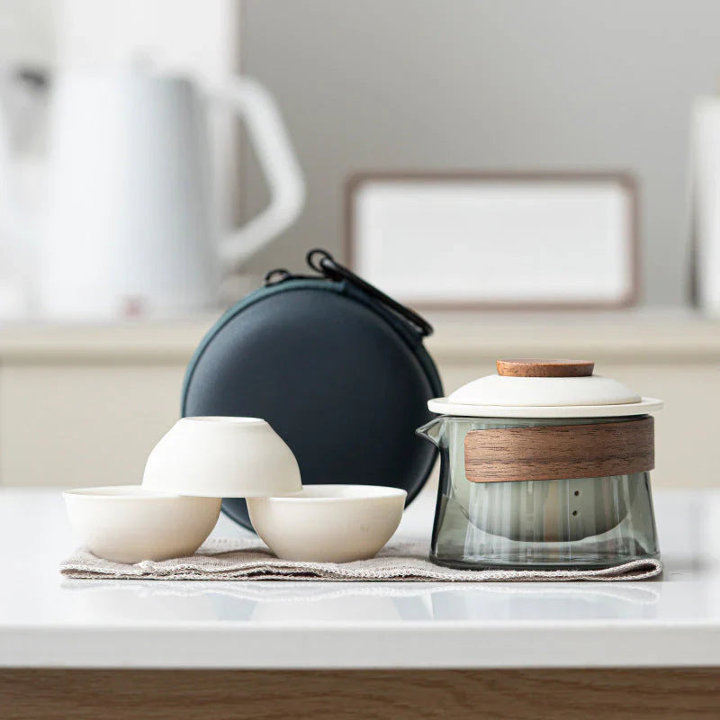 Portable Y Elegante Juego De Té Con Tetera Y Tazas , Perfecto Para Viajar Taza De Té