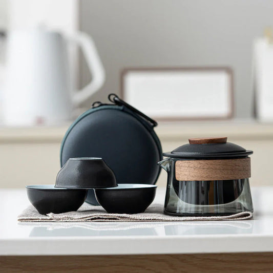 Portable Y Elegante Juego De Té Con Tetera Y Tazas , Perfecto Para Viajar Taza De Té