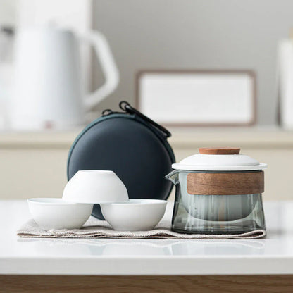 Portable Y Elegante Juego De Té Con Tetera Y Tazas , Perfecto Para Viajar Taza De Té
