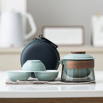 Portable Y Elegante Juego De Té Con Tetera Y Tazas , Perfecto Para Viajar Taza De Té