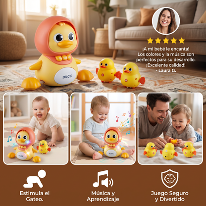 Familia de Patitos Juguete para Gatear y Aprender con Música para Bebés