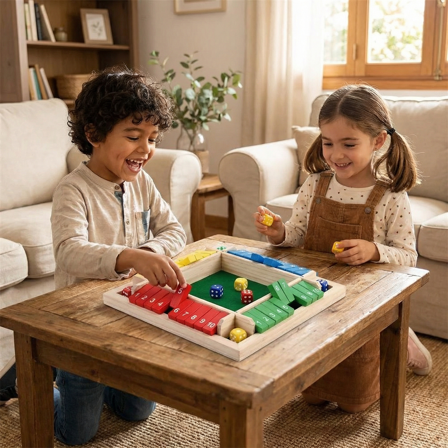 Juego familiar Shut The Box – Set para 4 Jugadores