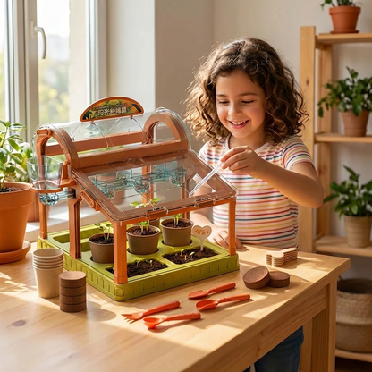 Invernadero LED para niños de acrílico – Kit de cultivo interior para aprendizaje lúdico y crecimiento de plantas