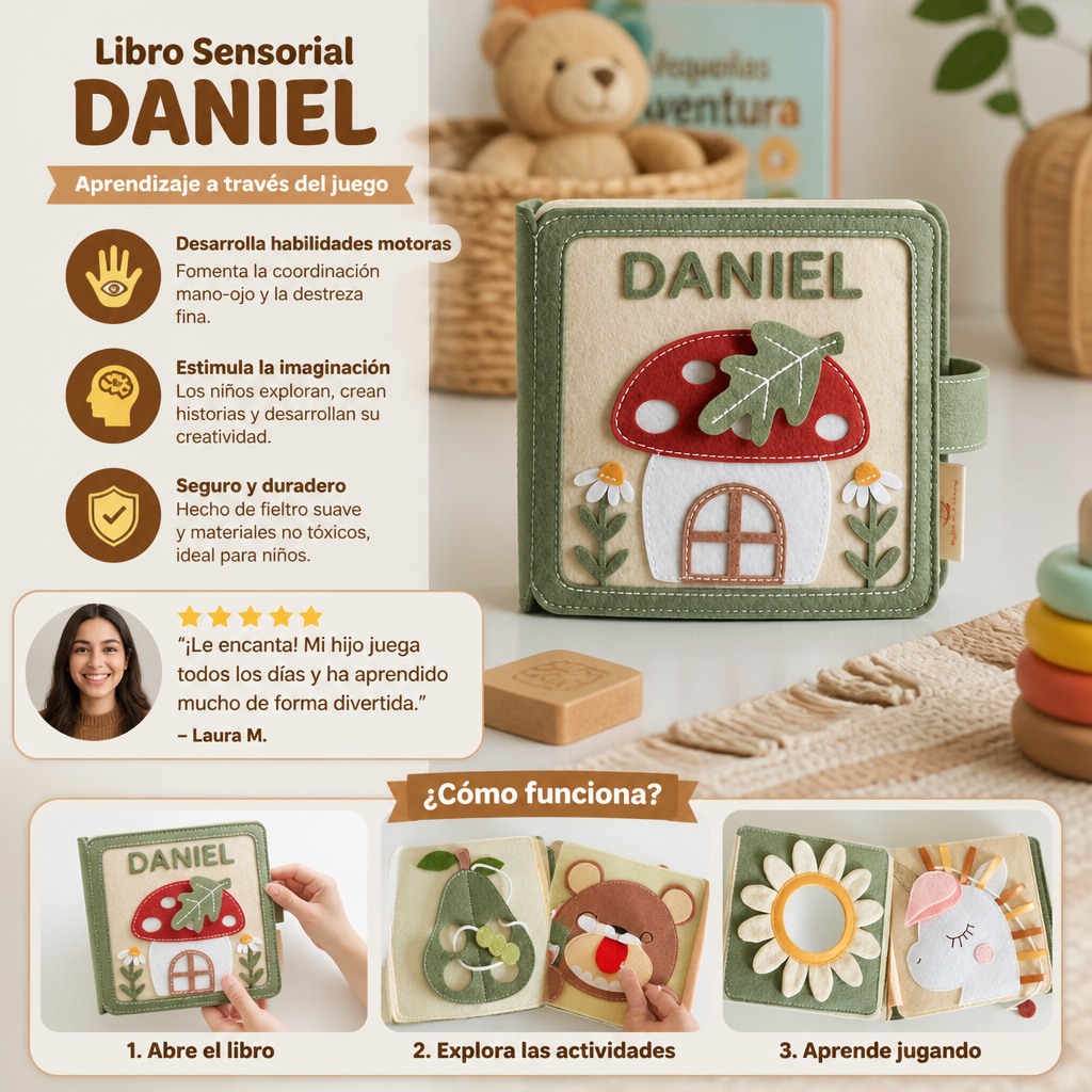 Libro De Fieltro Personalizado Para Niños