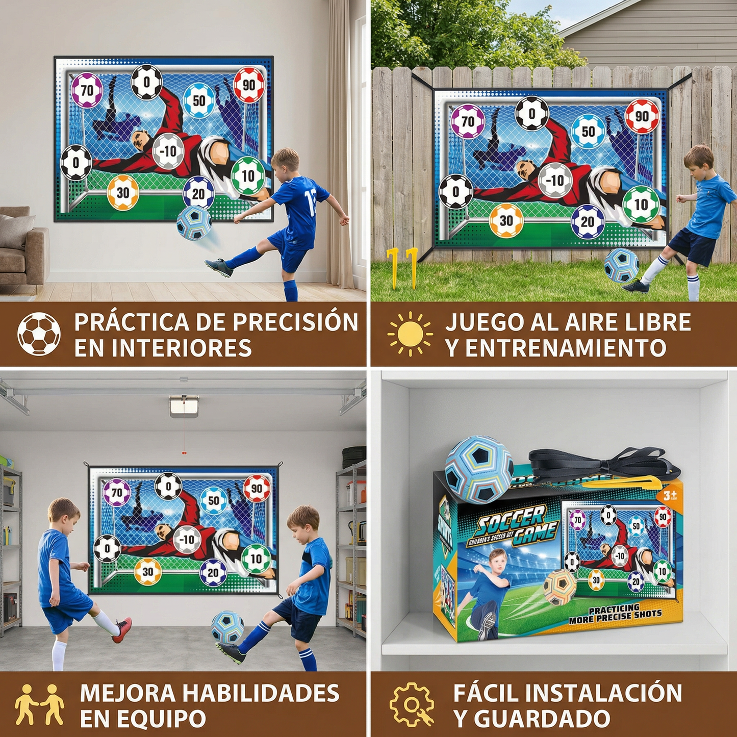Muro Adherente para Tiros de Fútbol – Set de Entrenamiento y Juego para Interiores y Exteriores