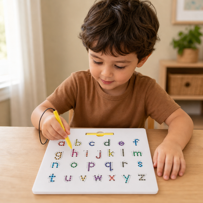 Pizarra Magnética 2 en 1 para Practicar la Escritura de Letras Mayúsculas y Minúsculas