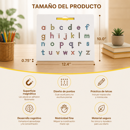 Pizarra Magnética 2 en 1 para Practicar la Escritura de Letras Mayúsculas y Minúsculas