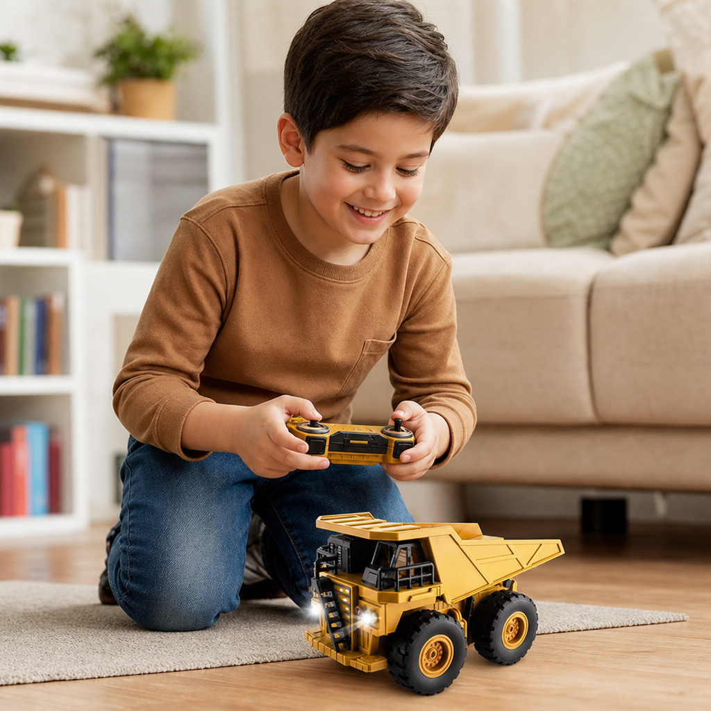 Camión Volquete Teledirigido con Luces – Juguete Vehículo De Construcción