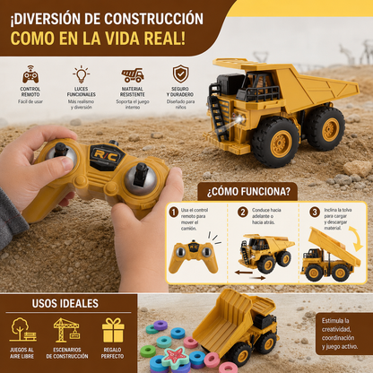 Camión Volquete Teledirigido con Luces – Juguete Vehículo De Construcción
