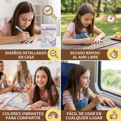 Set de rotuladores para nail art con punta de precisión – marcadores acrílicos para diseños de uñas finos