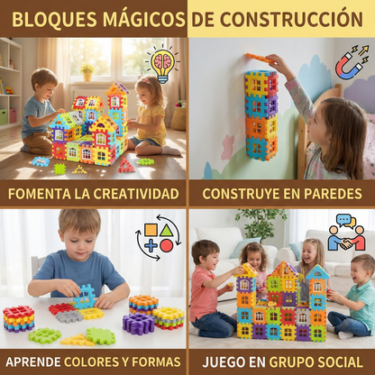 Juego de bloques de construcción para niños | Juguete de construcción creativa con ventanas