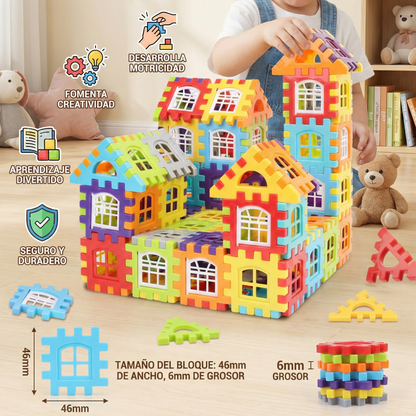Juego de bloques de construcción para niños | Juguete de construcción creativa con ventanas