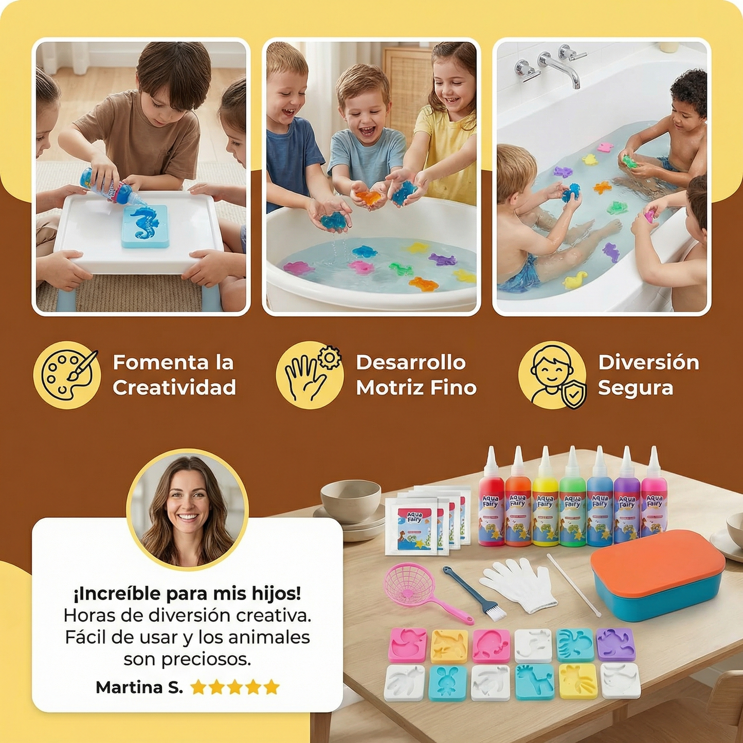 Juguete mágico de agua para niños | Set de bricolaje creativo para hacer animales flotantes en el agua