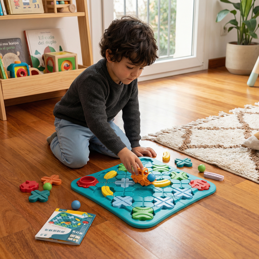 Juego de puzzle laberinto para niños | Juguete educativo de pista de carretera con bolas y coche para jugar a la lógica y resolver problemas