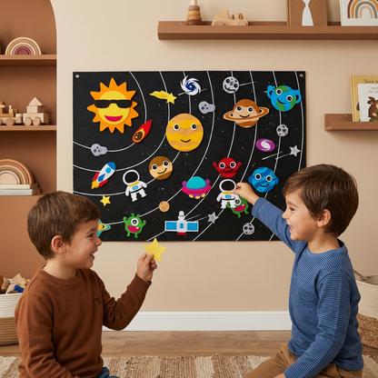 Tablero de cuentos de fieltro para niños ⎜ Kit educativo de bricolaje para aprender sobre animales, la imaginación y divertirse contando historias