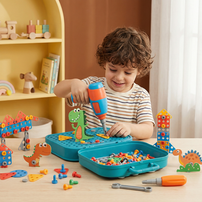 Juego de construcción para niños con adorable diseño de dinosaurio