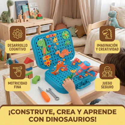 Juego de construcción para niños con adorable diseño de dinosaurio