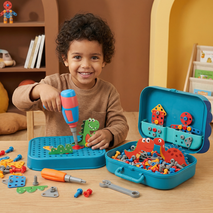 Juego de construcción para niños con adorable diseño de dinosaurio