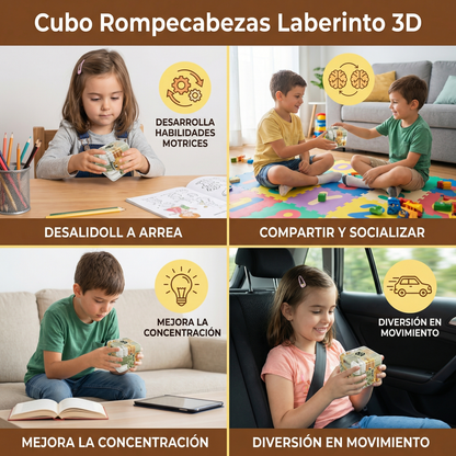 Cubo Rompecabezas Laberinto 3D