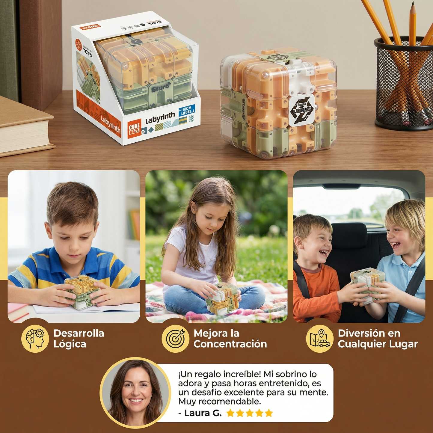 Cubo Rompecabezas Laberinto 3D