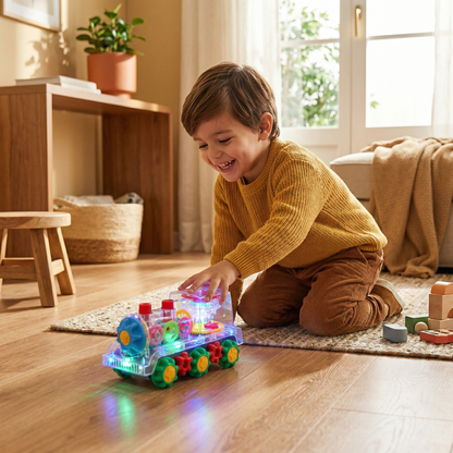 Locomotora musical danzante y luminosa