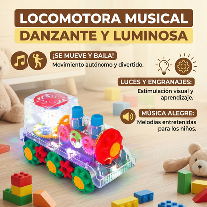 Locomotora musical danzante y luminosa