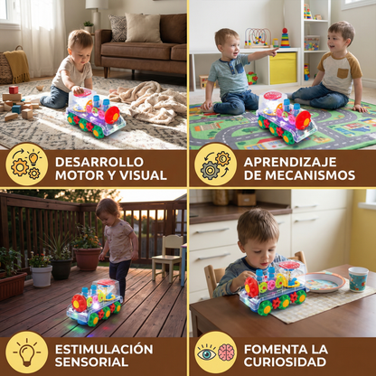 Locomotora musical danzante y luminosa