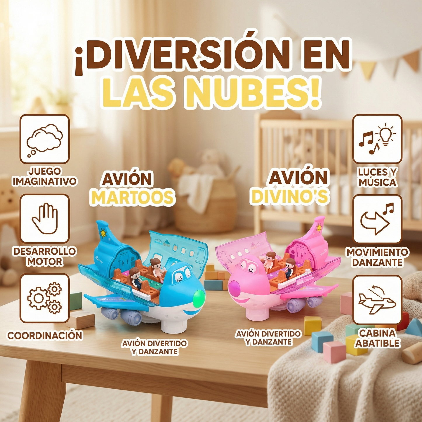 Juguete de avión divertido y danzante