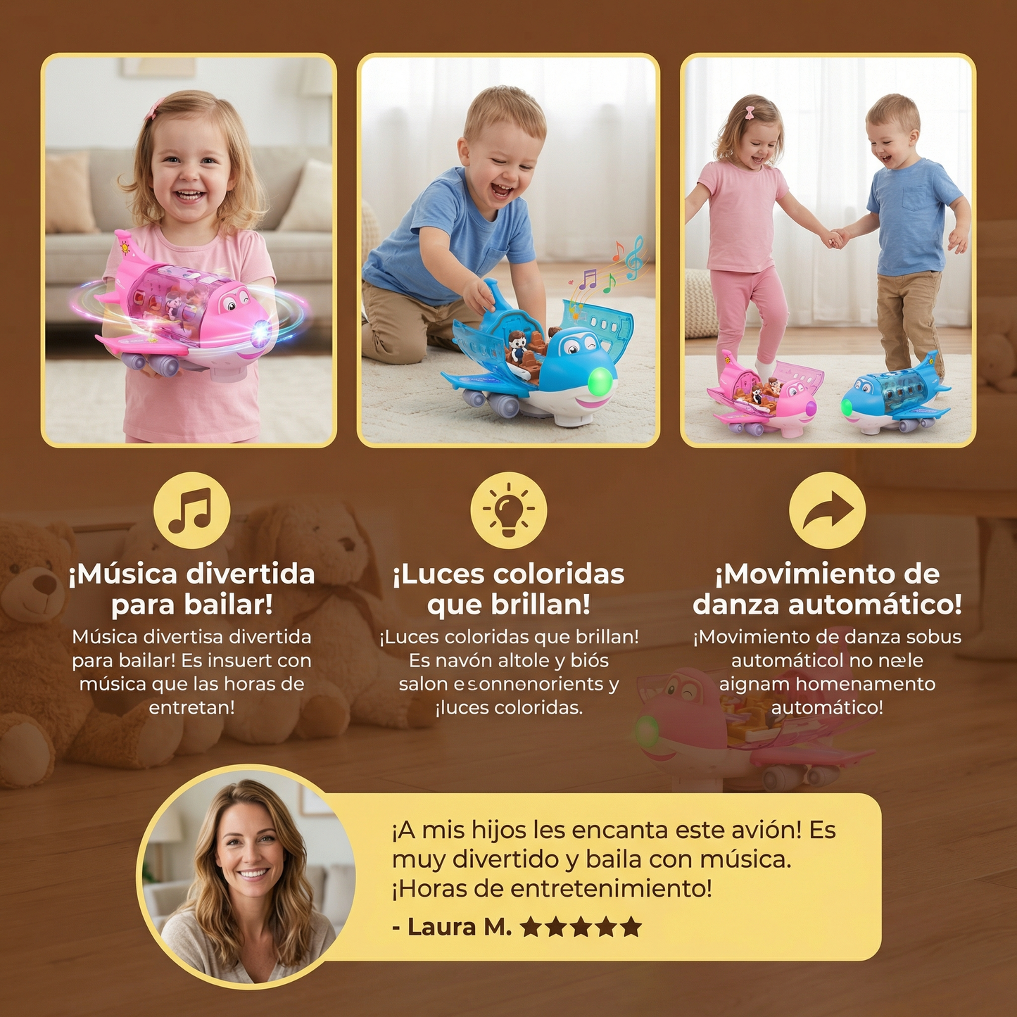 Juguete de avión divertido y danzante
